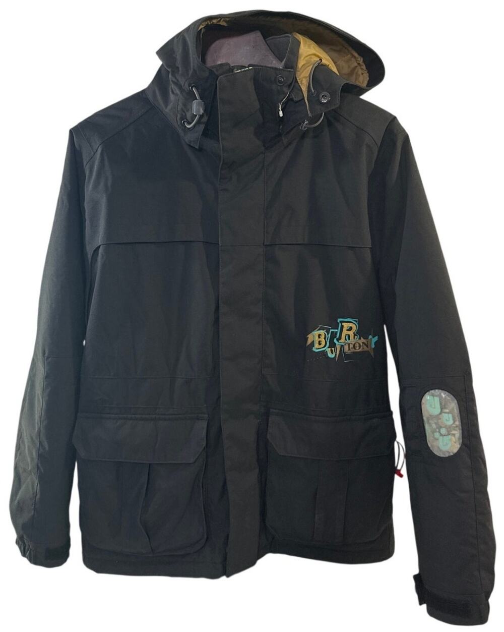 Vintage Burton Ronin Snowboard Jacket Men's Black Gold Baggy Y2K Ski Coat